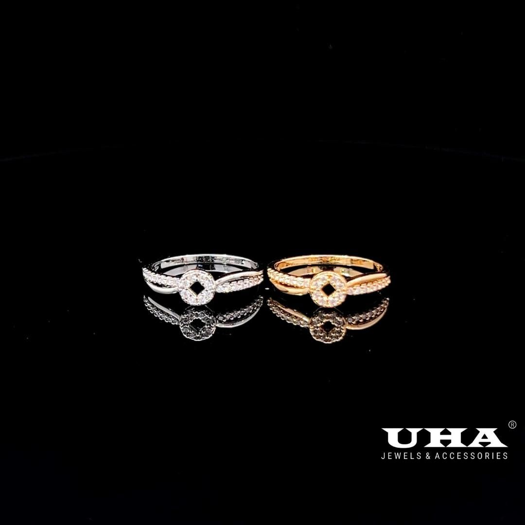 N1244 Nhẫn nữ đính đá CZ cao cấp thiết kế tinh tê nhẹ nhàng cá tính UHA Women