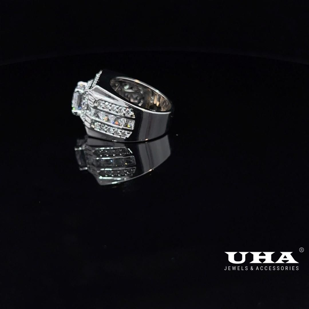N1196 Nhẫn nam có lót lòng đính đá CZ cao cấp thiết kế sang trọng UHA