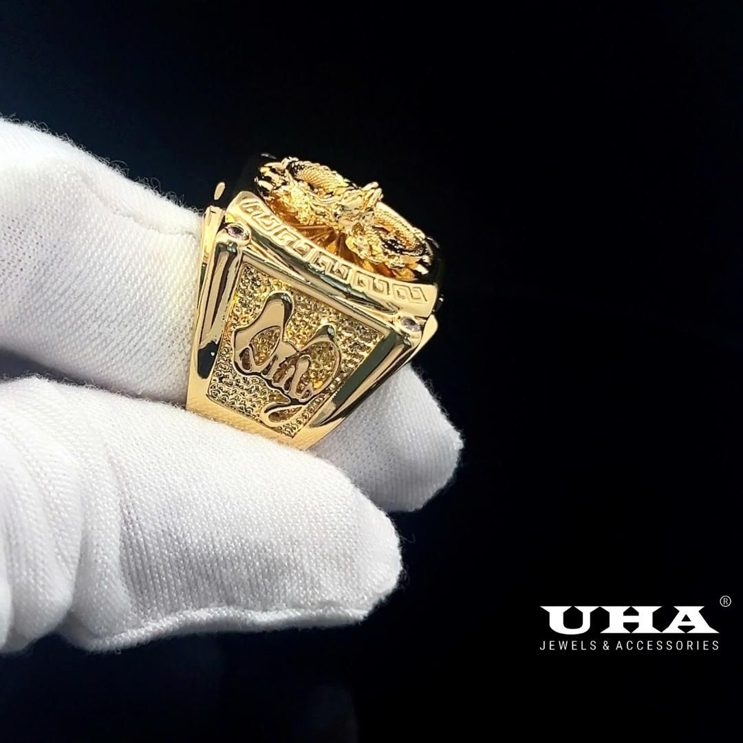 N1185 Nhẫn nam thiết kế hình rồng (chữ PHÚ QUÝ) trọng tinh tế UHA