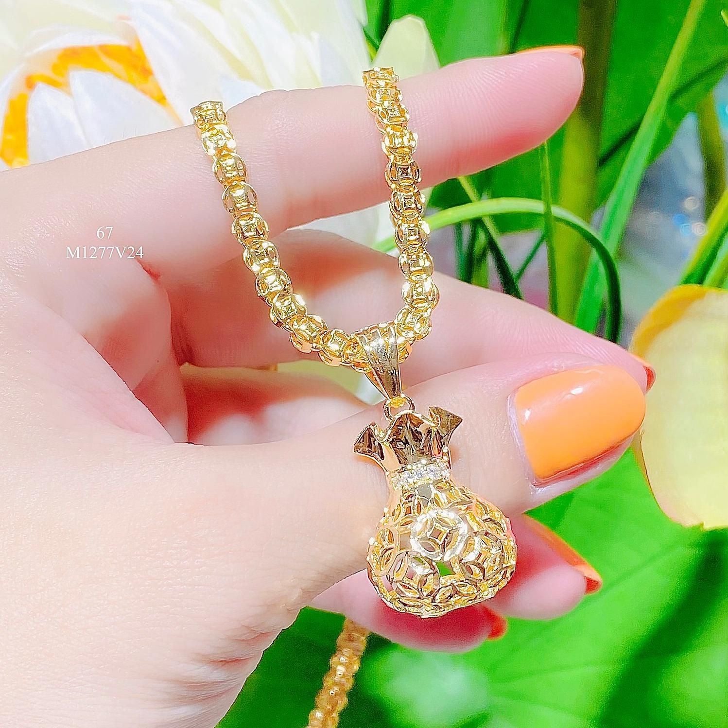 Mặt dây chuyền nữ  kiểu TÚI TIỀN $ sang trọng KÈM DÂY Women Trang Sức Jewelry