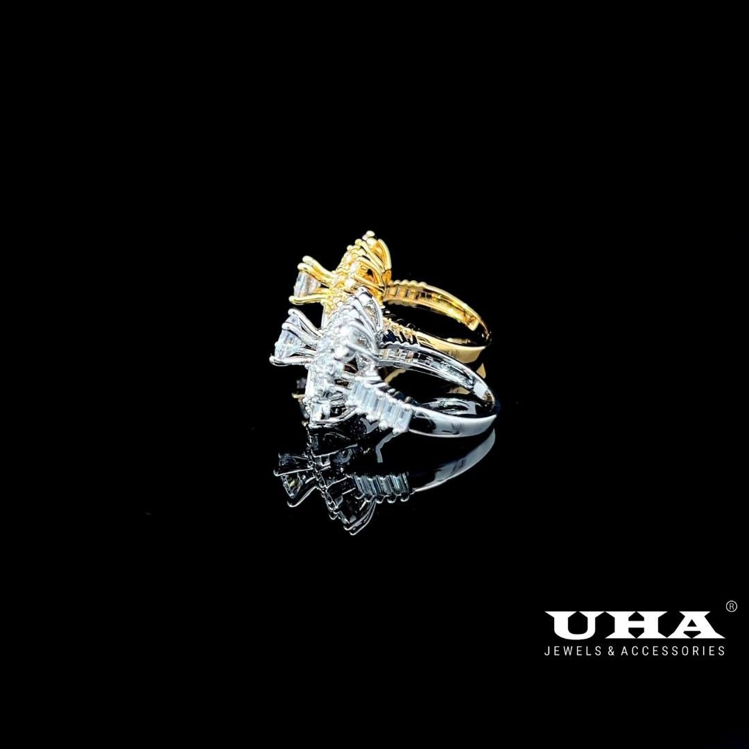 N1210 Nhẫn nữ đính đá CZ thiết kế tinh tế trẻ trung cá tinh nhẹ nhàng UHA Women