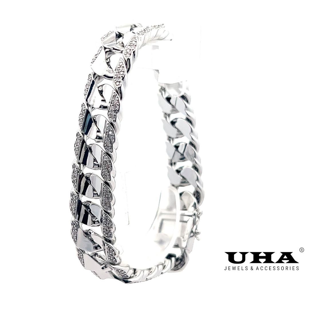 L610 Lắc tay unisex lắc khoen lật thiết kế sang trọng UHA (cắt mắt lắc dược) Phụ Kiện