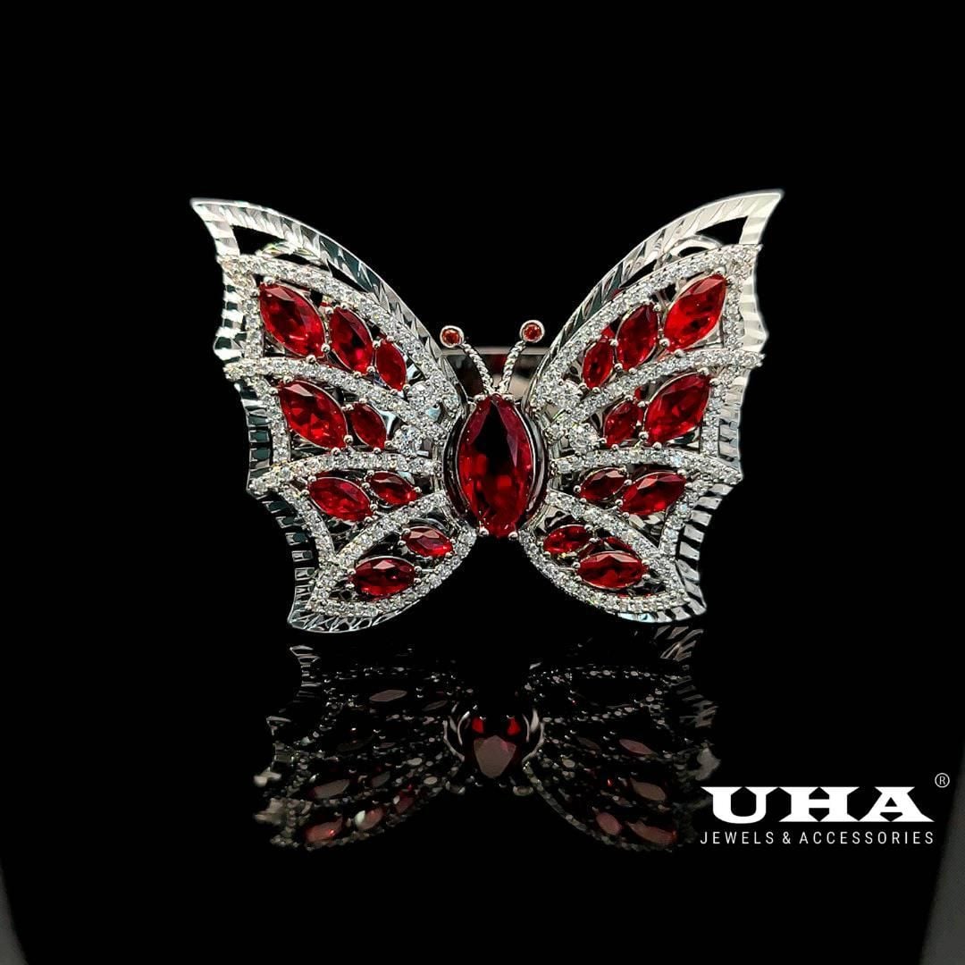 V591 Vòng tay nữ kiểu cánh bướm đính đá màu phong thủy siêu xinh-UHA