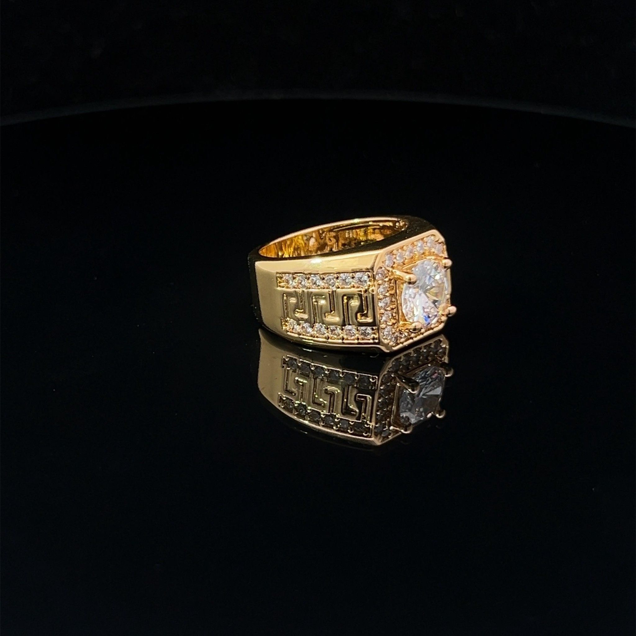 N1212 Nhẫn nam UHA đính đá CZ khắc hoa họa tiết đẹp mắt sang trọng