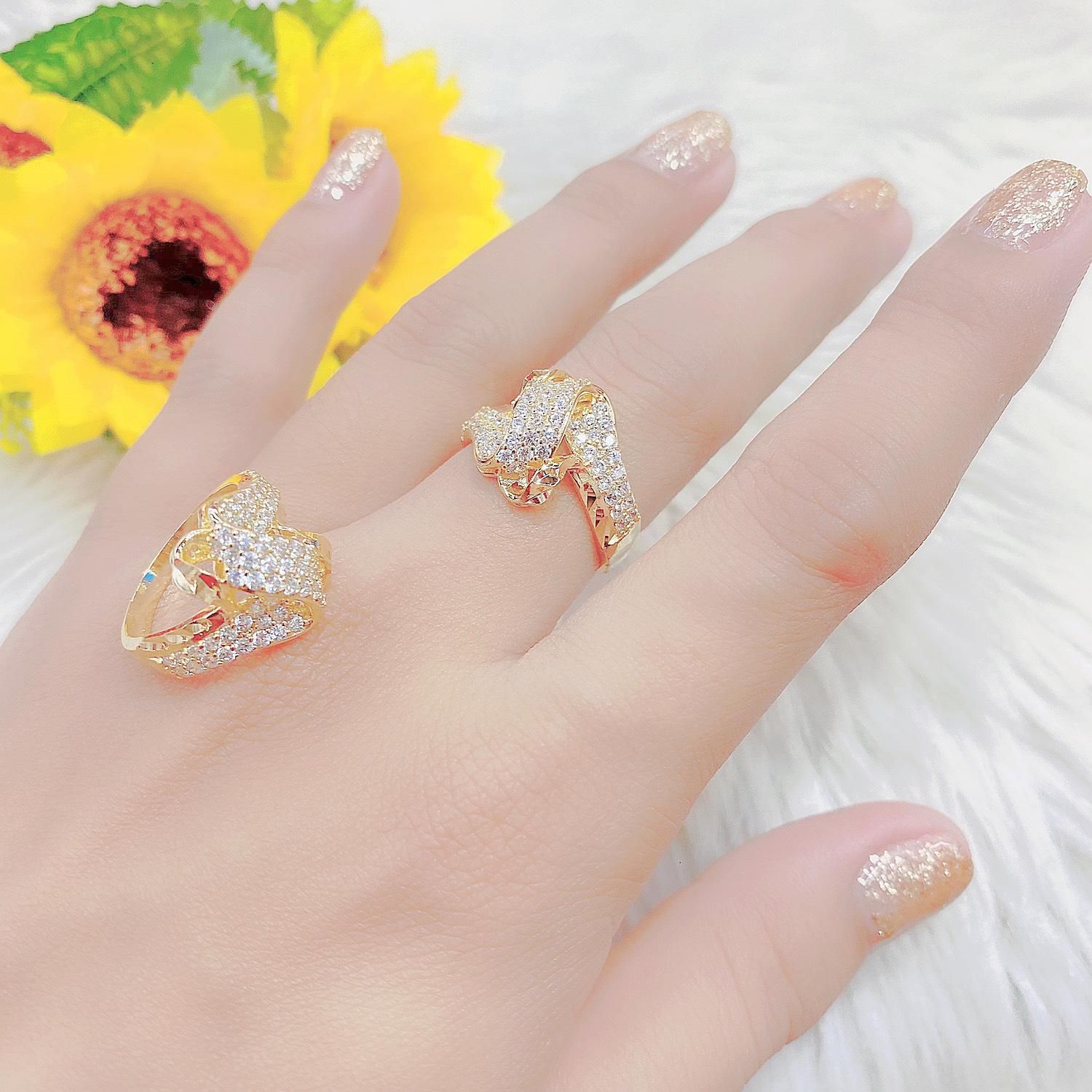 N422 - Nhẫn nữ đính đá CZ  cao cấp siêu bền màu sang trọng