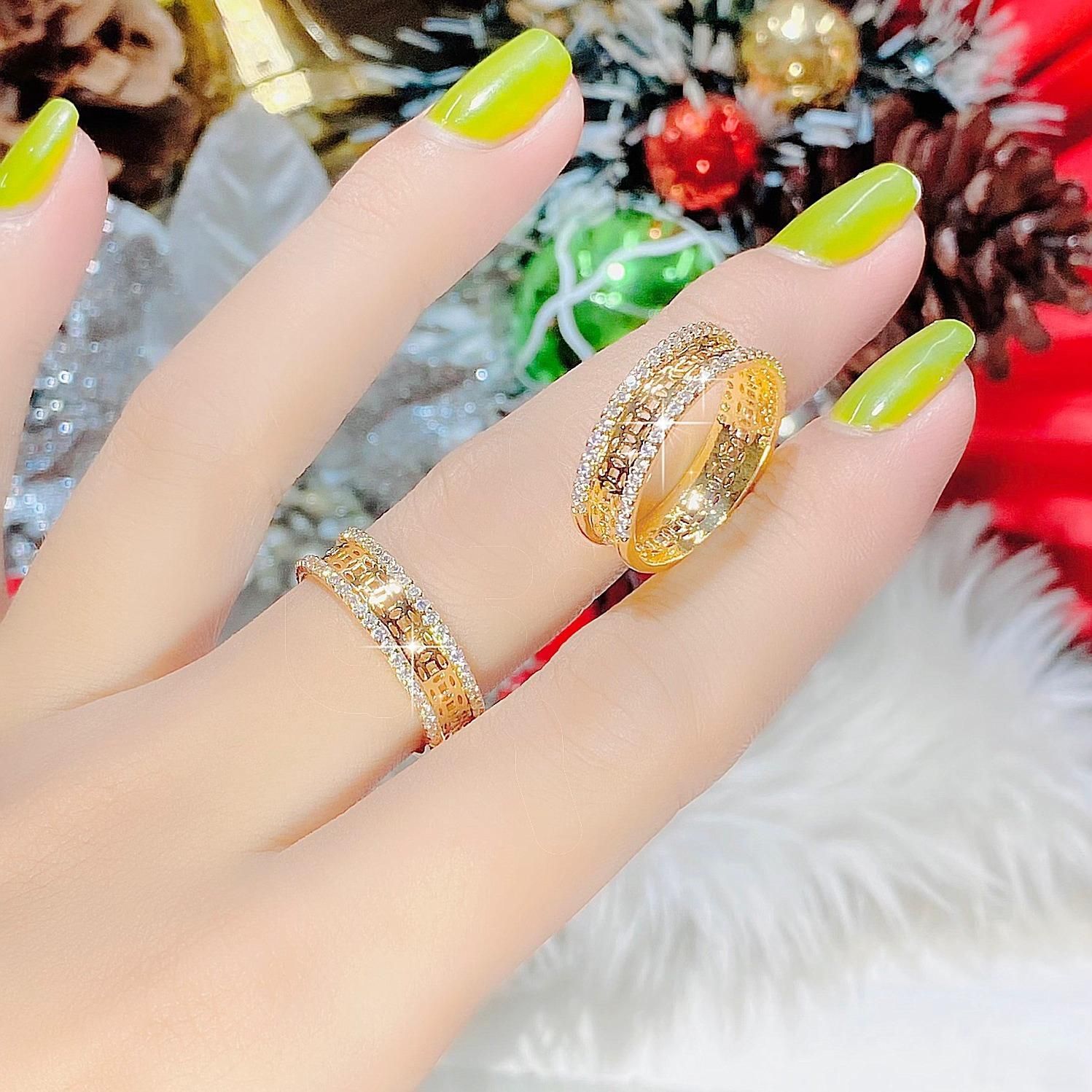 N1064 Nhẫn nữ đính đá CZ cao cấp siêu bền màu UHA Women
