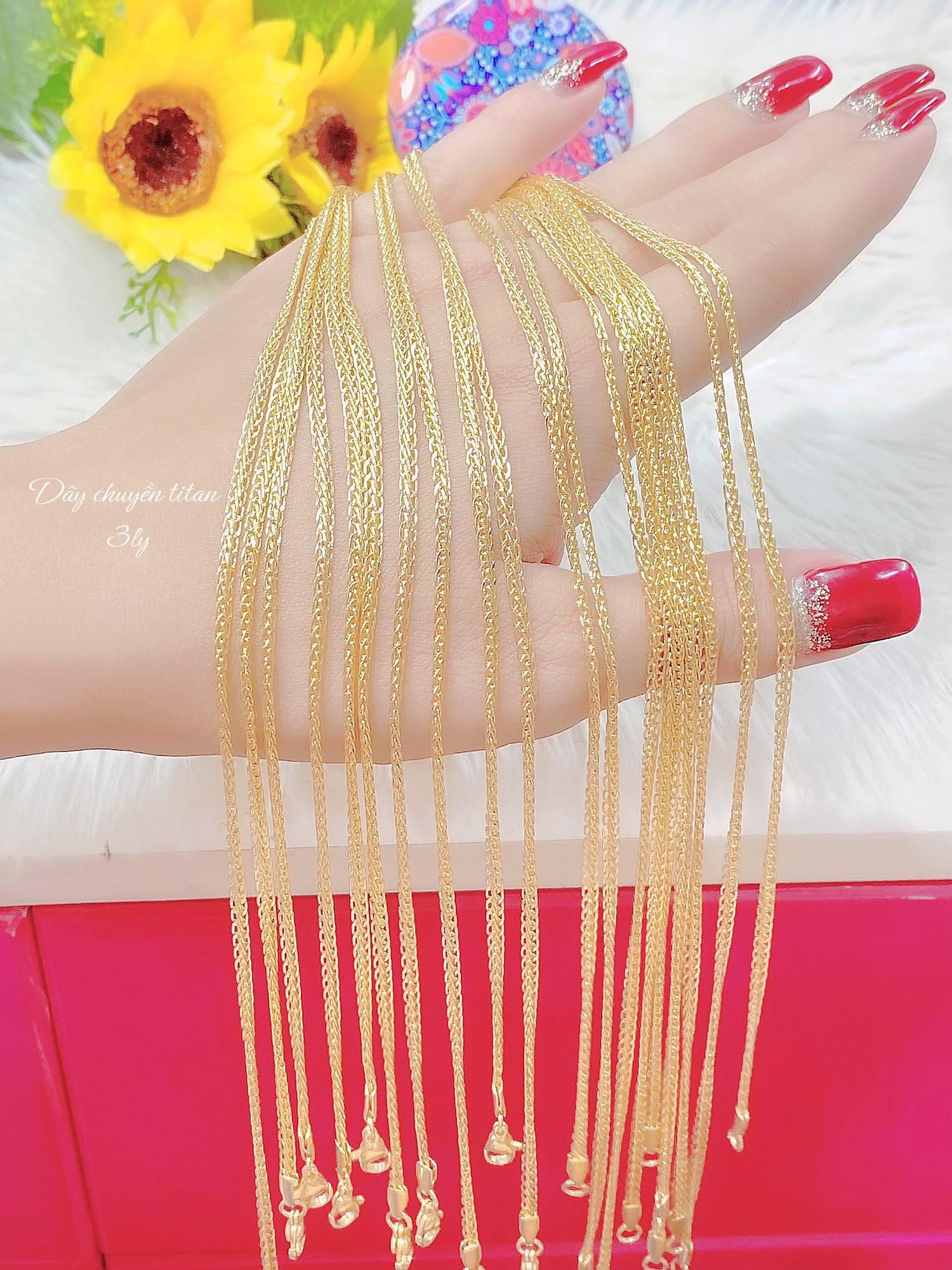 Dây chuyền titan khoen lật siêu xinh không đen không rĩ  DC59 Nữ Women Jewelry Trang Sức