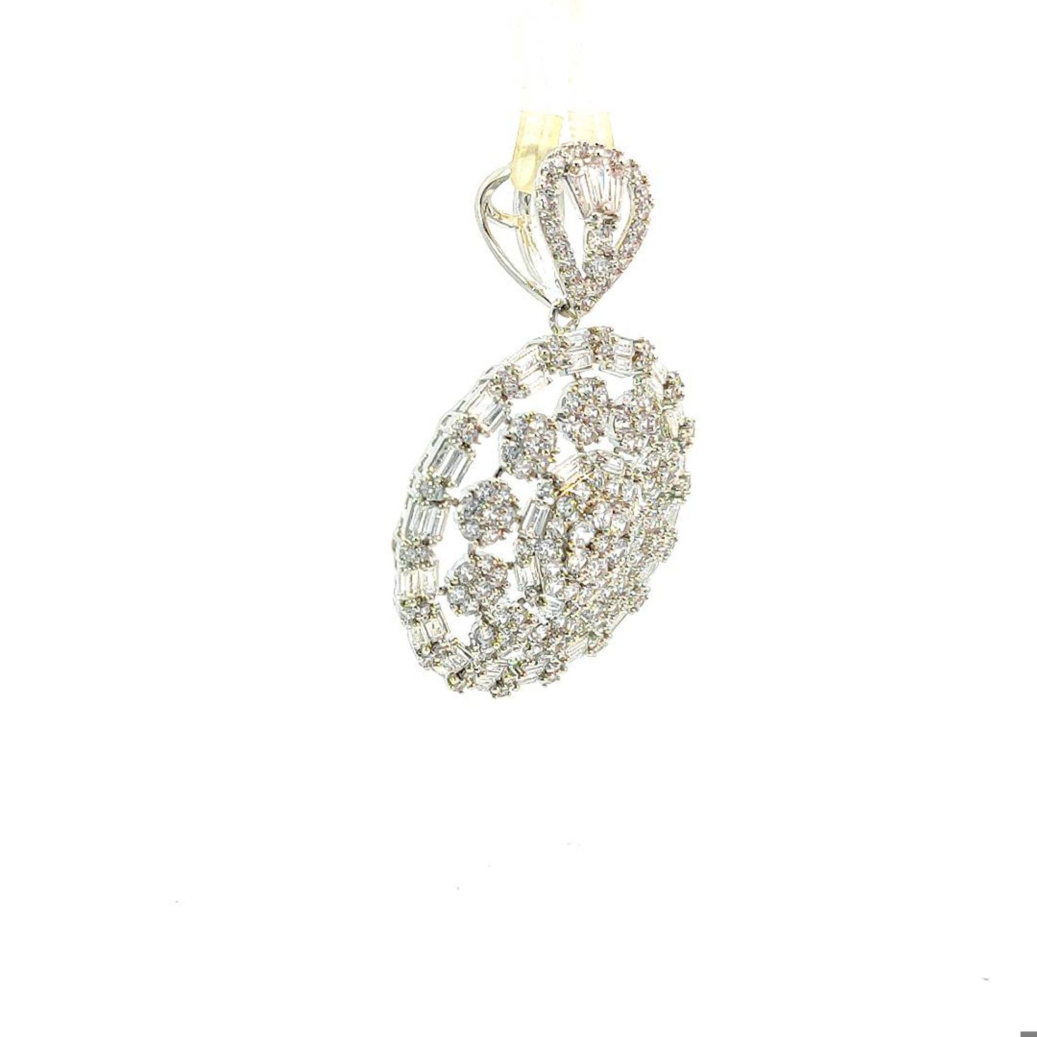 M1448 Mặt dây chuyền đính đá baguette CZ cao cấp bền màu KHÔNG KÈM DÂY Women