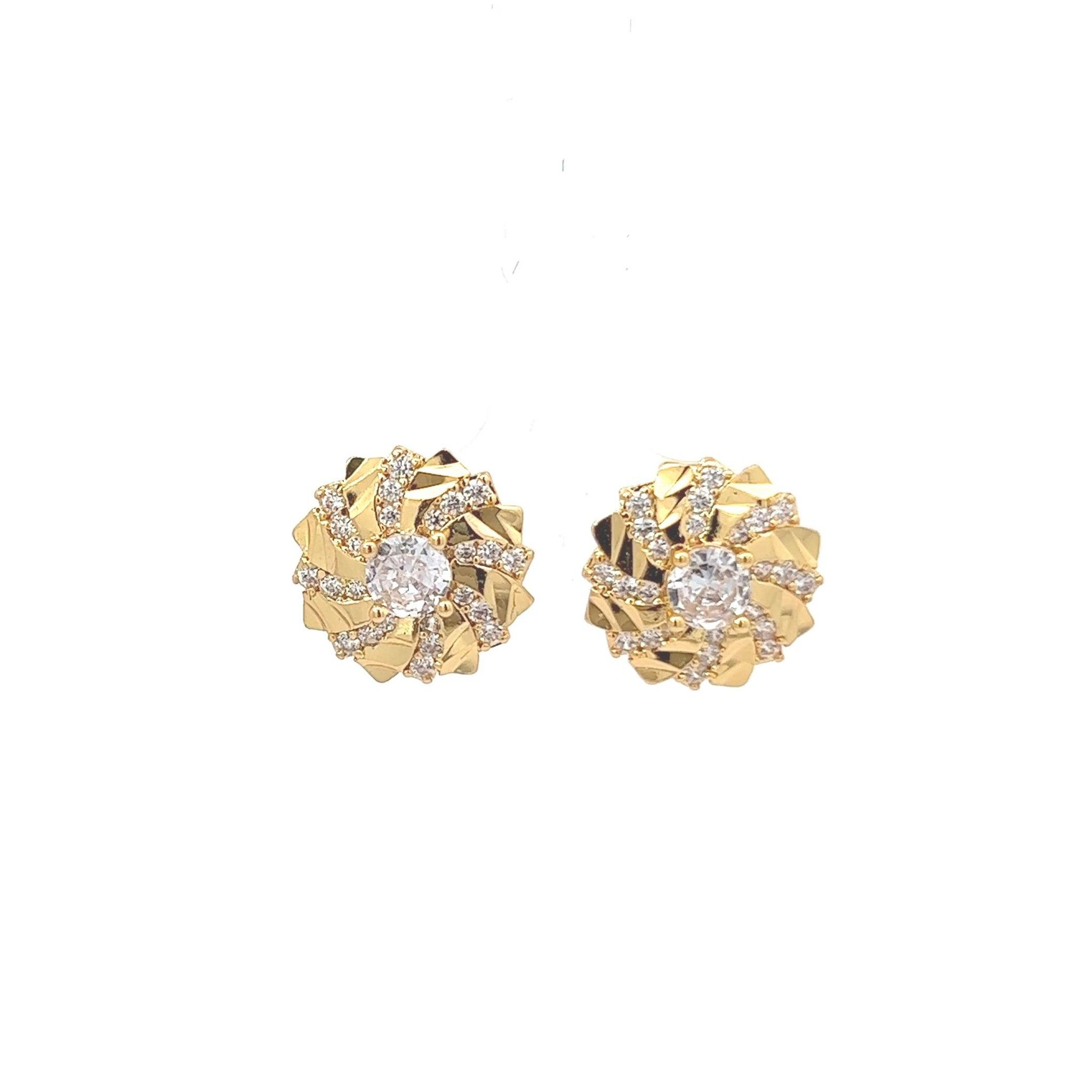 B1524 - Bông tai nữ mạ 18K bền màu cao cấp đính đá CZ cao cấp