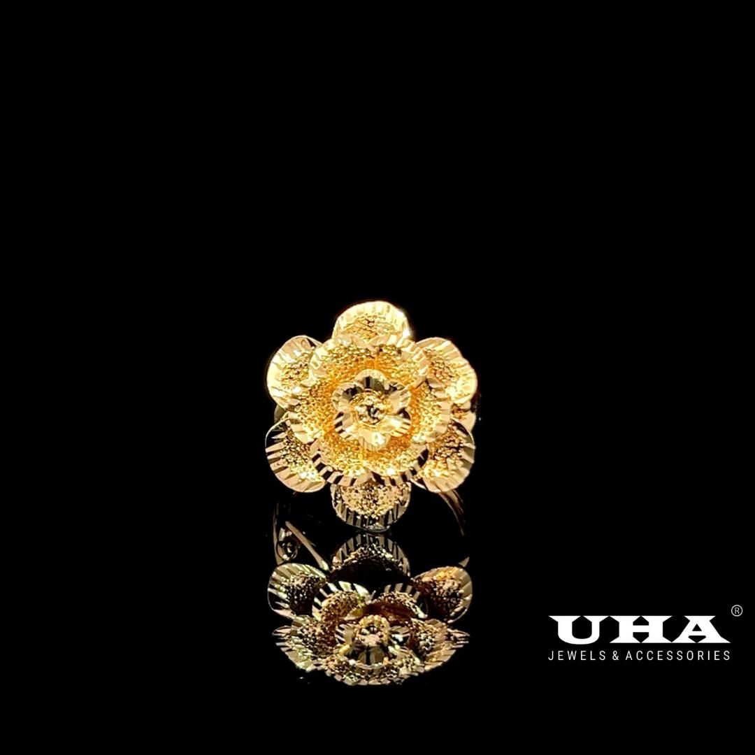 N838 Nhẫn nữ đính đá CZ cao cấp thiết kế hình bông hoa UHA Women