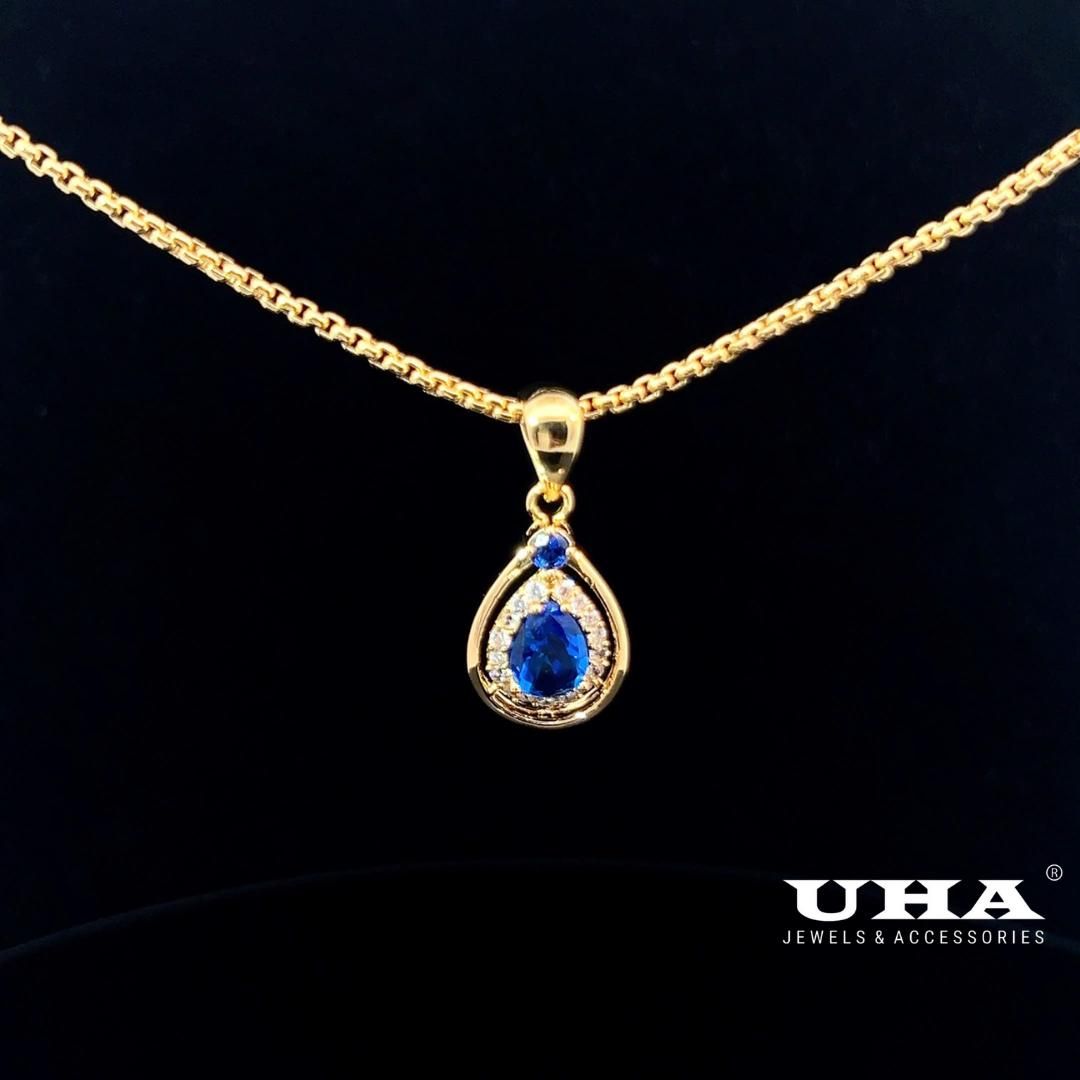 M1629 Mặt và dây chuyền đính đá màu phong thủy cao cấp thiết kế  sang trọng UHA Trang Sức Jewelry Women
