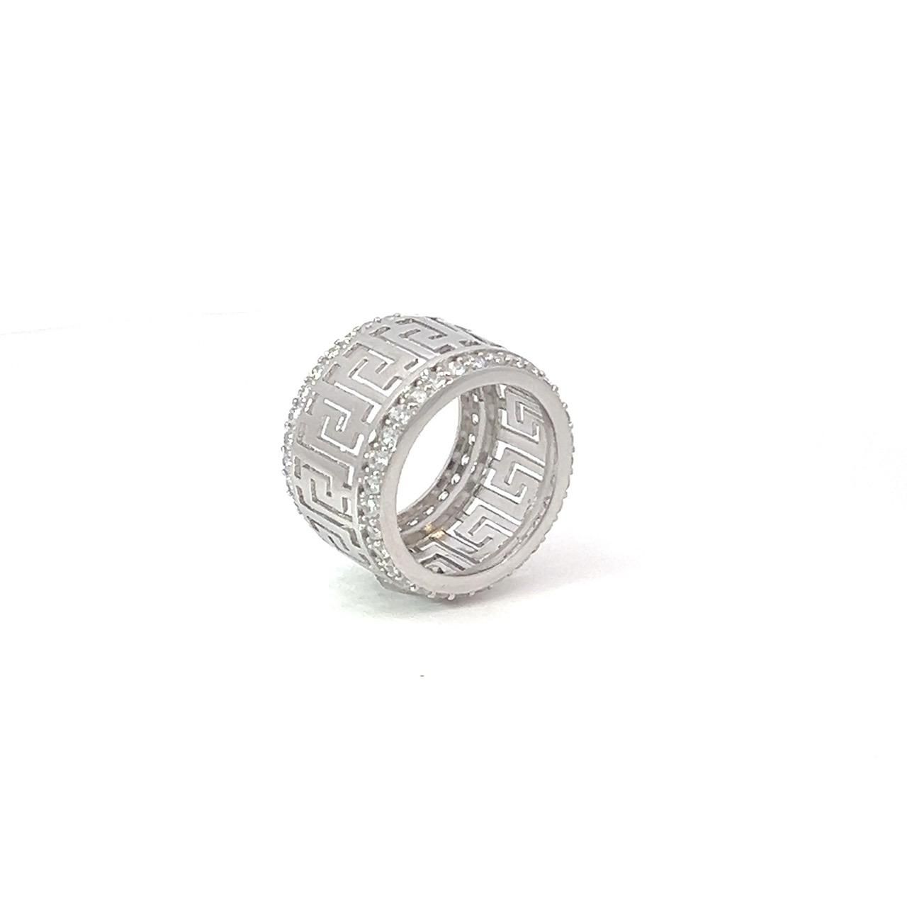 Nhẫn nam bạc 925 xi bạch kim đính đá CZ NB02