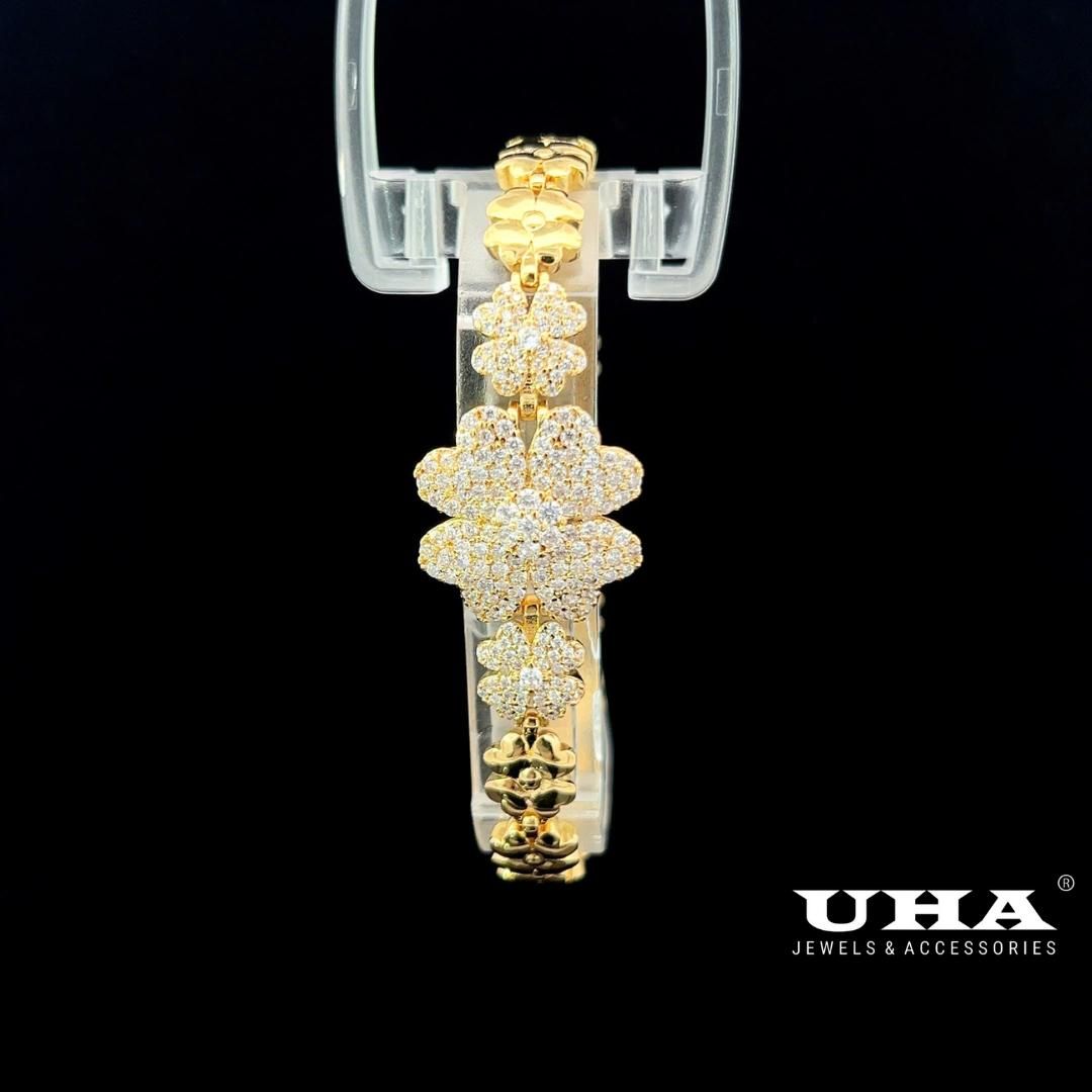 L660 Lắc tay nữ thiết kế kiểu hoa đính đá sáng lấp lánh UHA Phụ Kiện