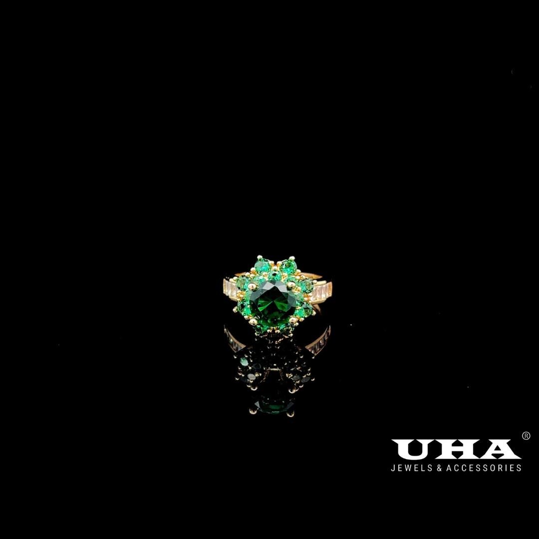 N1288 Nhẫn nữ đính đá màu phong thủy kết hợp cùng đá bagutte cao cấp snags lấp lánh