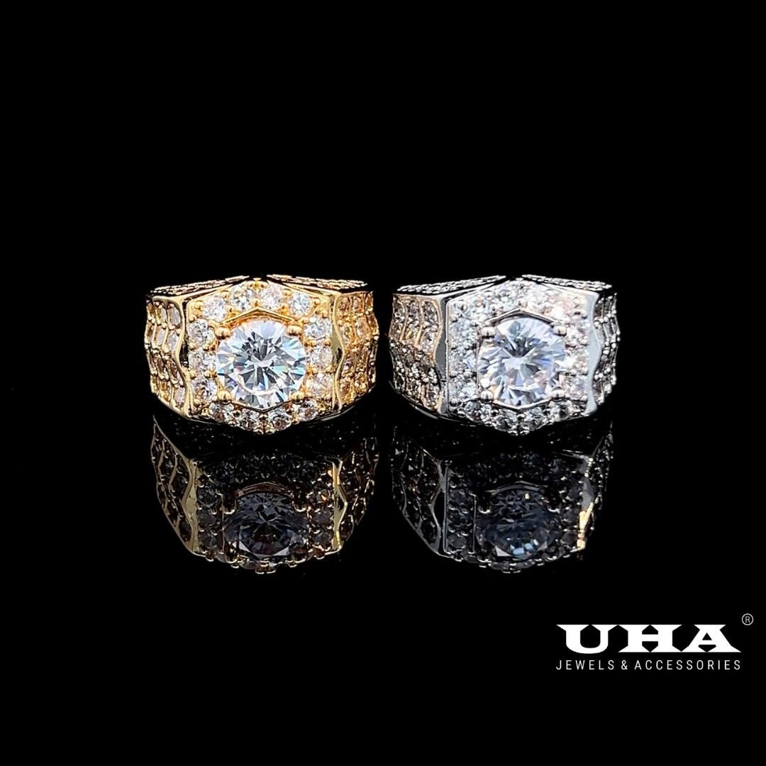 N1223 Nhẫn nam có lót lòng đính đá CZ cao cấp sáng lấp lánh UHA