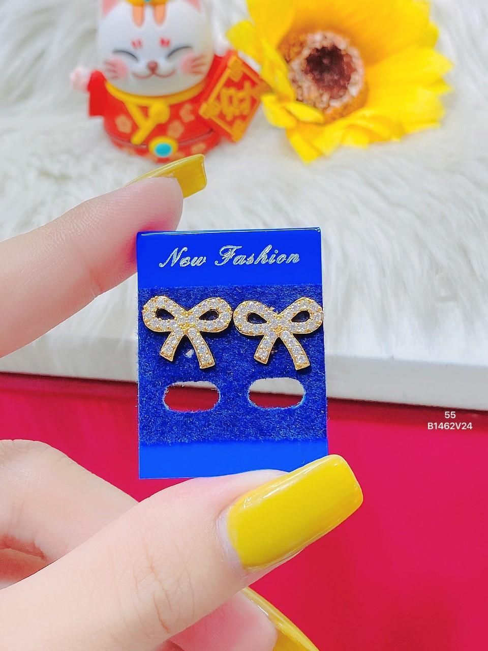 B1462 Bông tai nữ thiết kế kiểu nơ xinh xắn UHA Voi Women