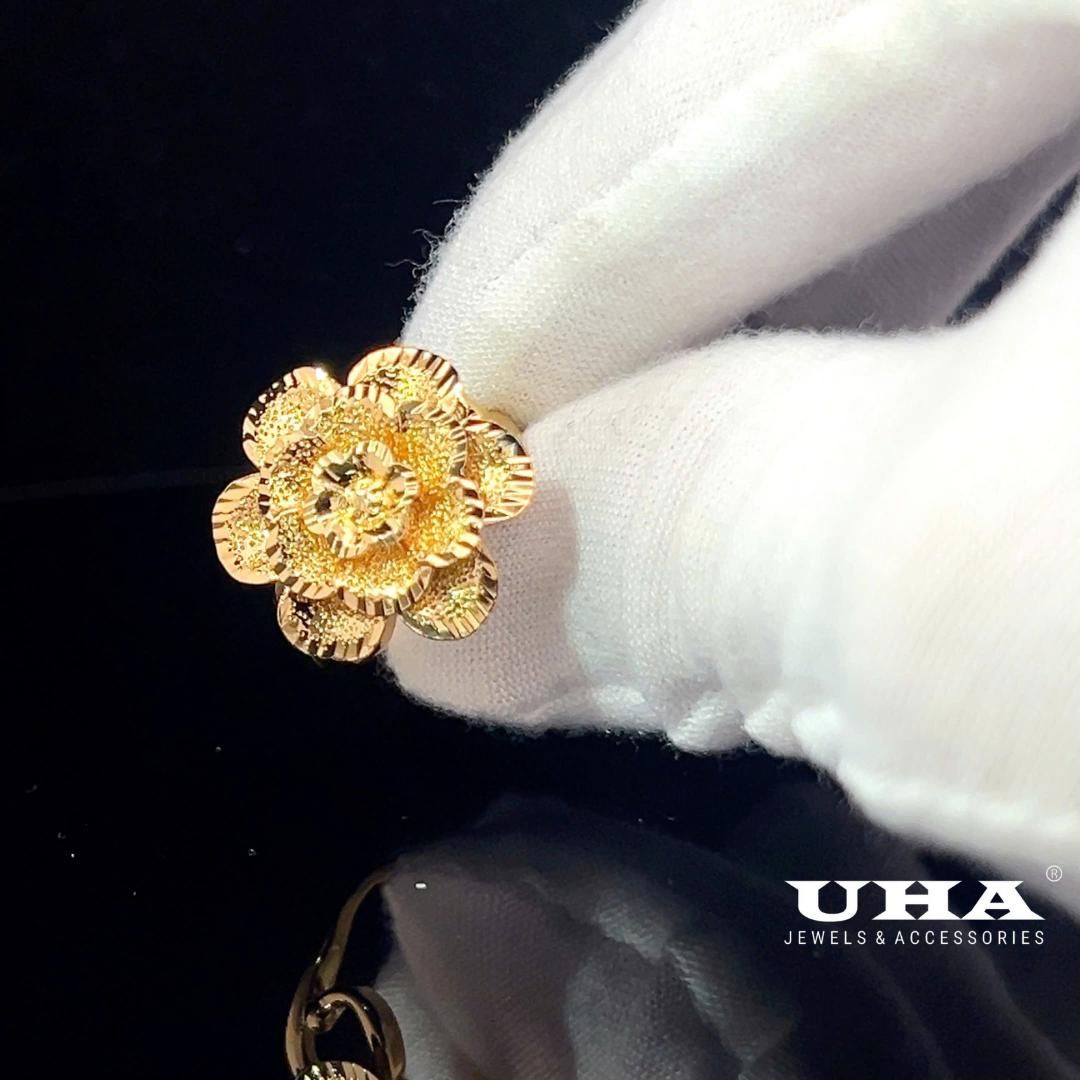 N838 Nhẫn nữ đính đá CZ cao cấp thiết kế hình bông hoa UHA Women