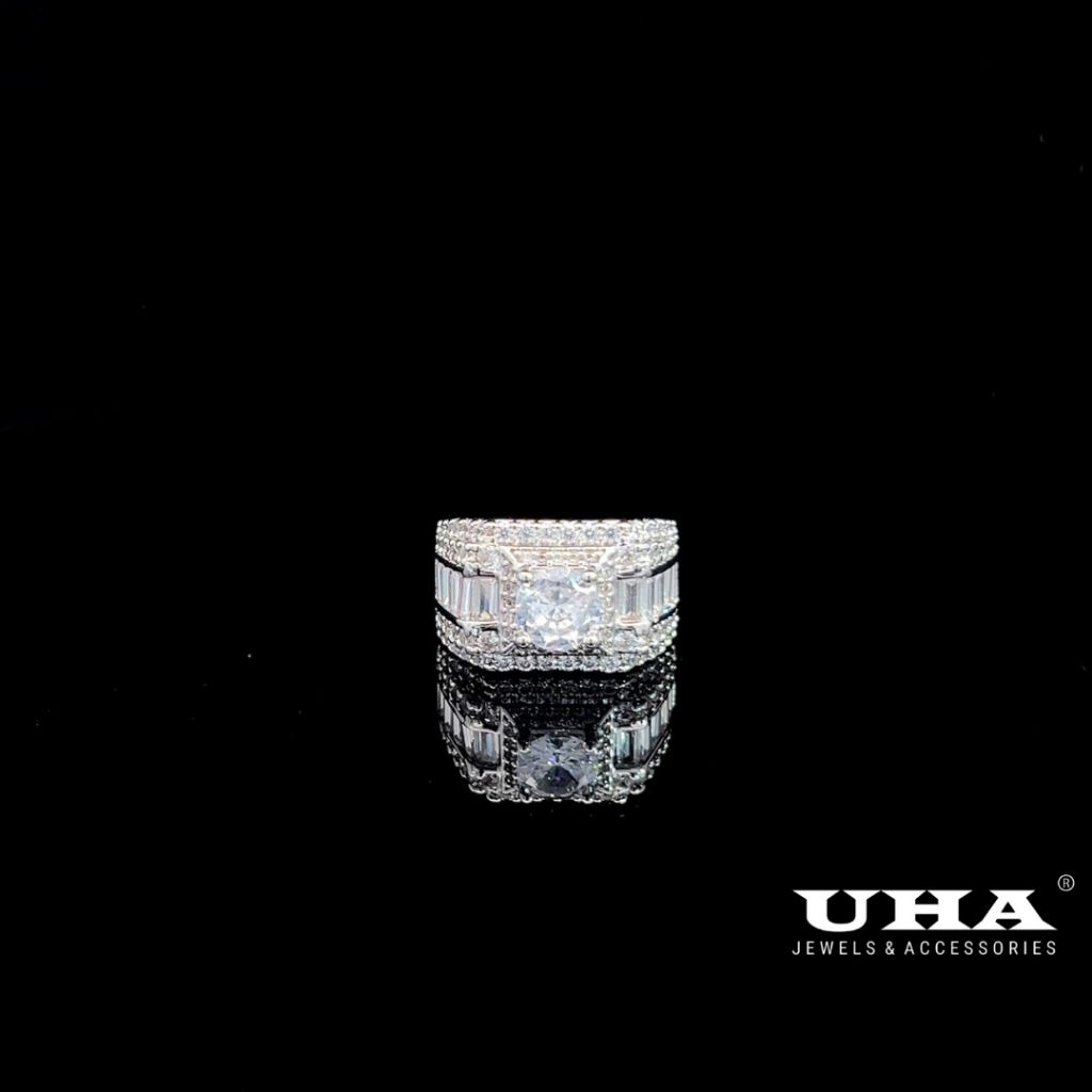 N1109 Nhẫn nam đính đá CZ cao cấp có lót lòng UHA