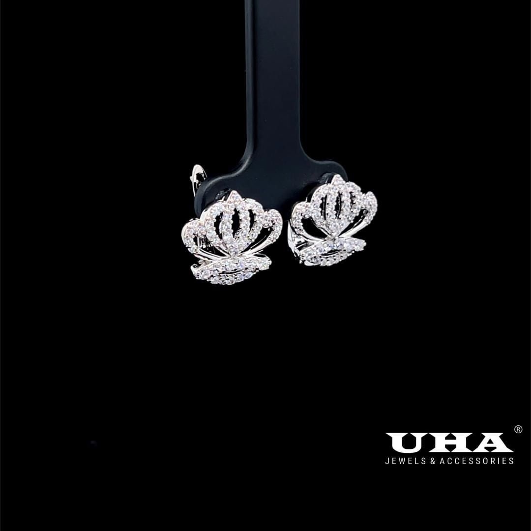 B1643 Bông tai nữ đính đá sáng lấp lánh ,thiết kế kiểu sang trọng, tinh tế UHA Women Hoa Tai