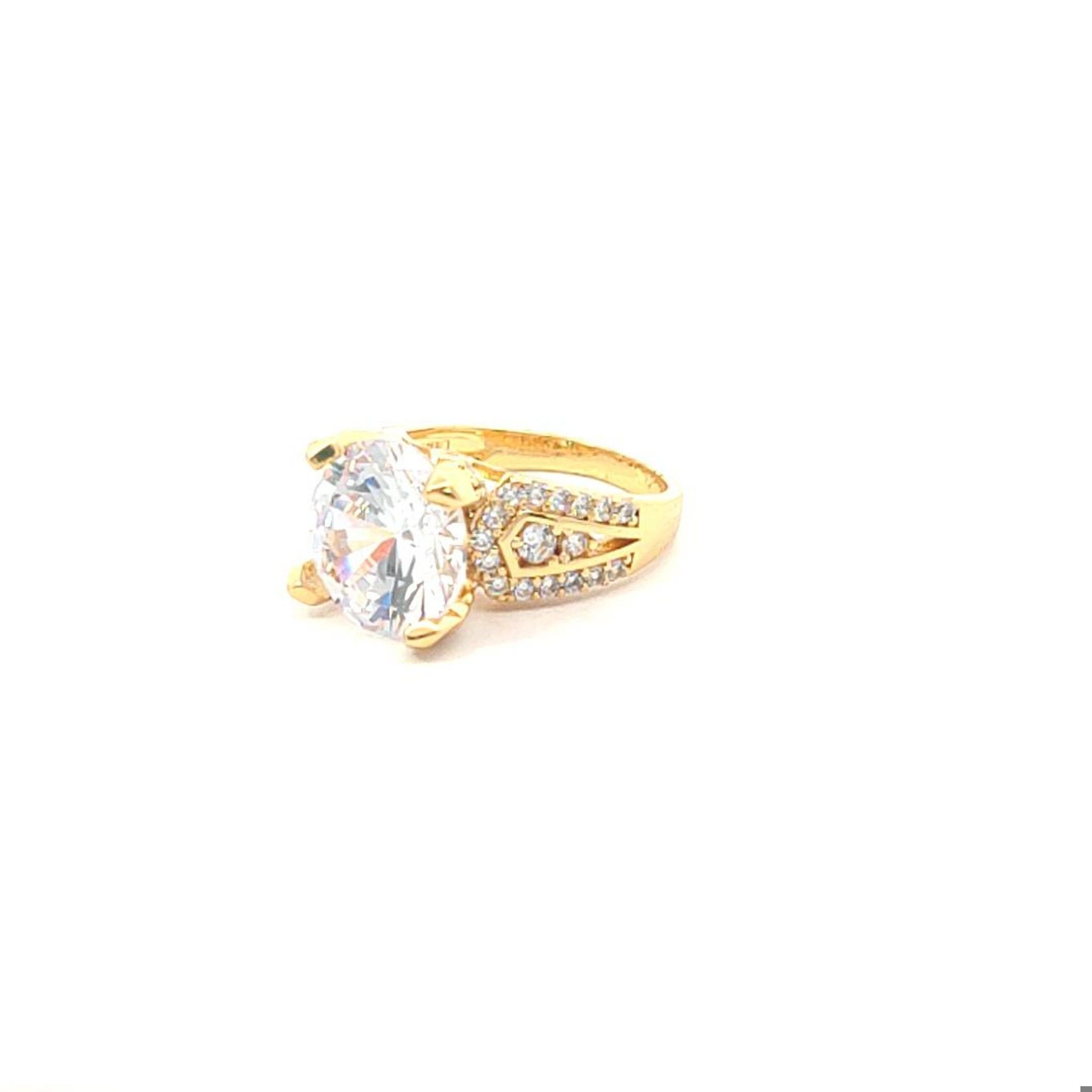 N1074 Nhẫn nữ dính dá CZ cao cấp bền màu UHA Women