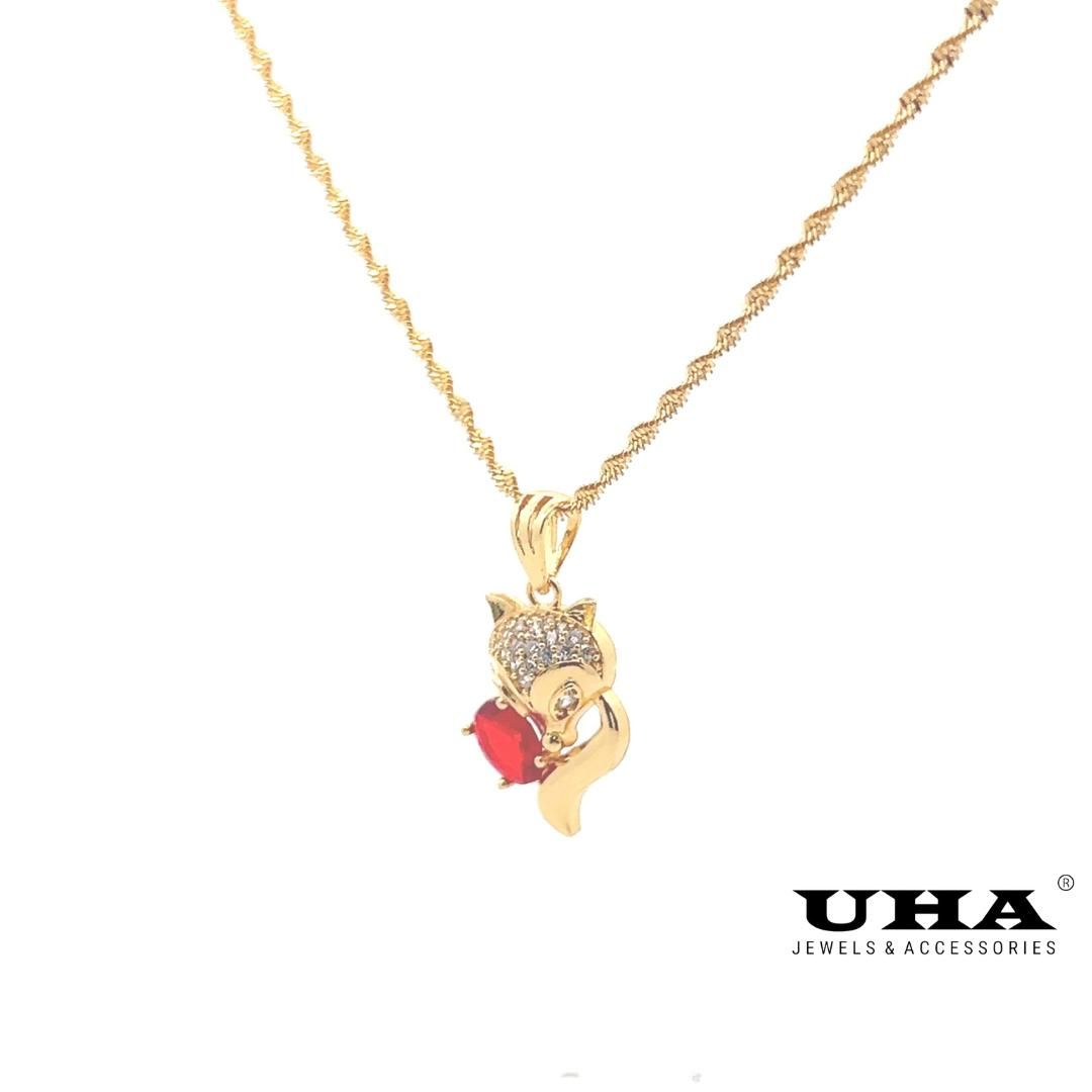 M1452 Mặt và Dây chuyền thiết kế HỒ LY sang trọng UHA Voi Women