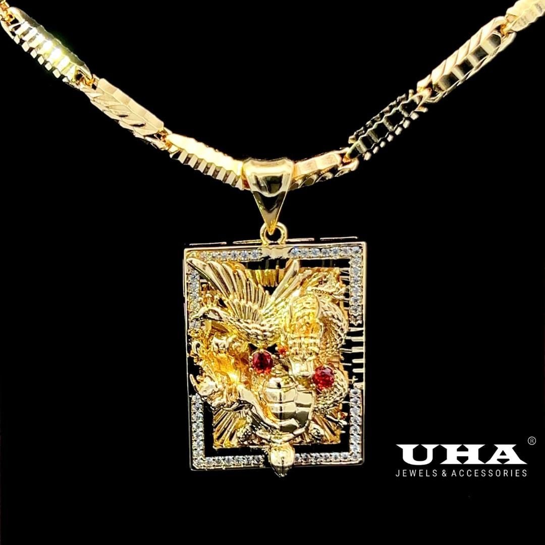 M1642 Mặt và Dây chuyền nam LONG LÂN QUY PHỤNG thiết kế cao cấp sang trọng UHA