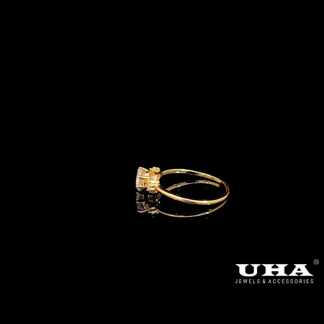 N820 - Nhẫn nữ UHA hình tròn đính đá cz cao cấp Women