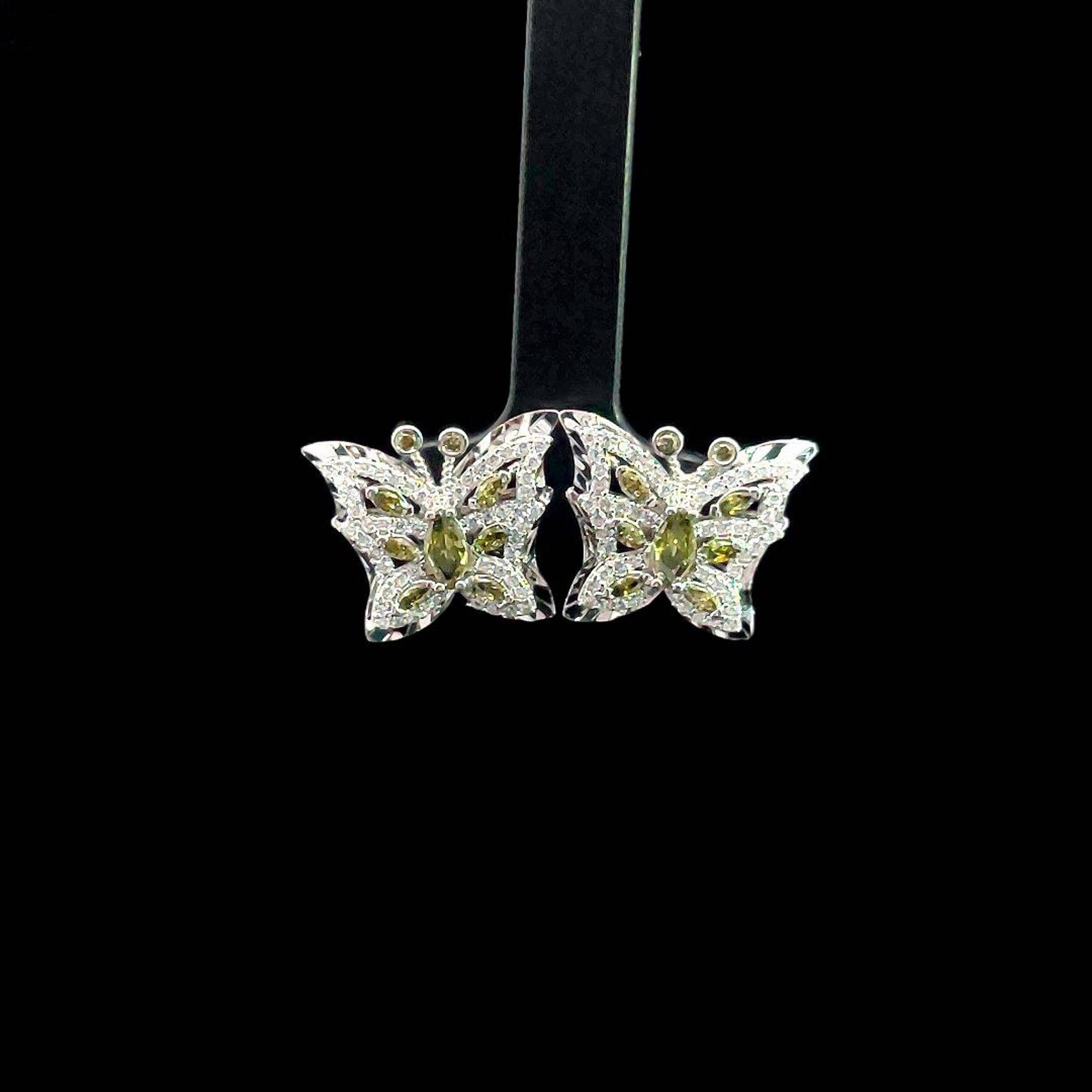 B1585 Bông tai nữ butterfly đính đá CZ cao cấp sáng lấp lánh Women Khuyên Tai Hoa Tai