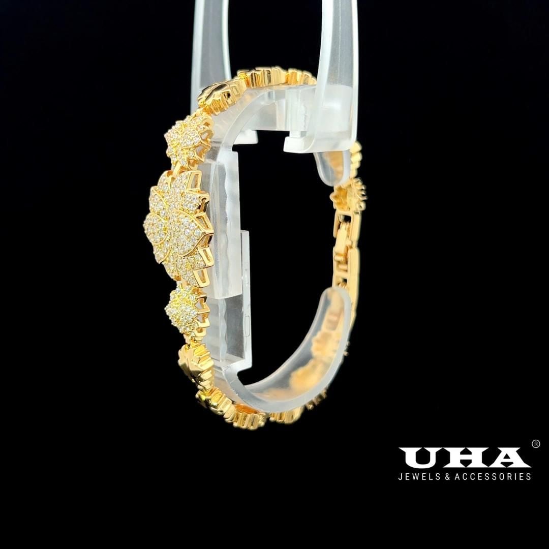 L661 Lắc tay nữ thiết kế kiểu hoa đính đá sáng lấp lánh UHA Phụ Kiện