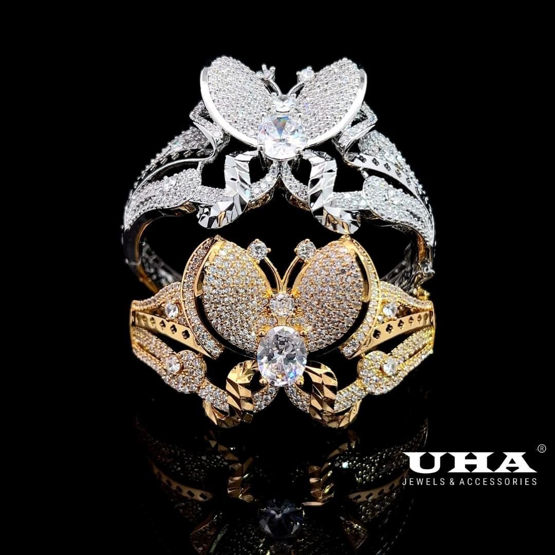 V603 Vòng tay nữ đính đá CZ cao cấp, thiết kế kiểu bướm siêu xinh UHA Phụ Kiện