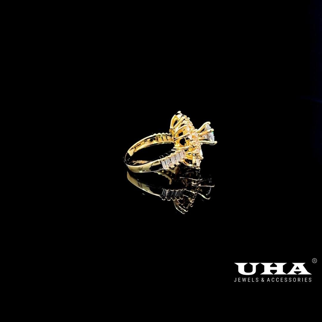 N1210 Nhẫn nữ đính đá CZ thiết kế tinh tế trẻ trung cá tinh nhẹ nhàng UHA Women