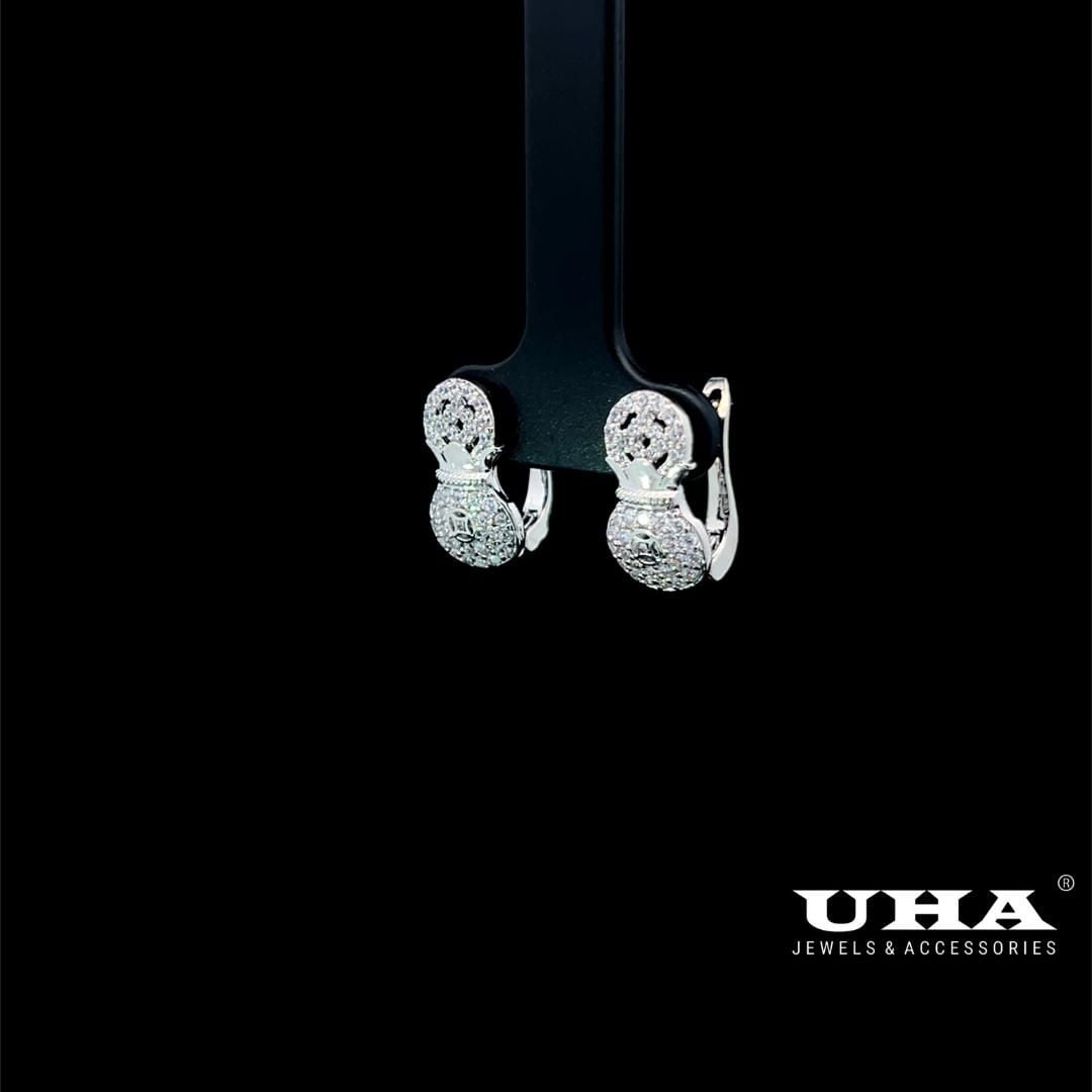 B1644 Bông tai nữ thiết kế kiểu túi $ đính đá sáng lấp lánh UHA- TẶNG KÈM HỘP Women Hoa Tai