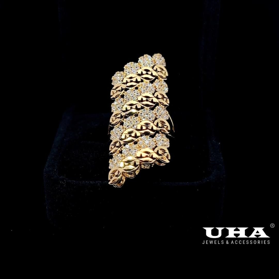 N166 Nhẫn nữ đính đá CZ cao cấp sáng lấp lánh, thiết kế tinh tế sang trọng UHA Women