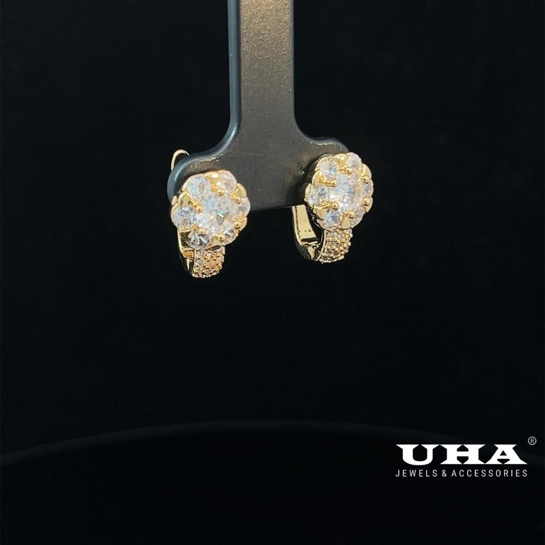 B1434 Bông tai nữ đính đá CZ cao cấp sáng lấp lánh UHA Women Hoa Tai Khuyên Tai