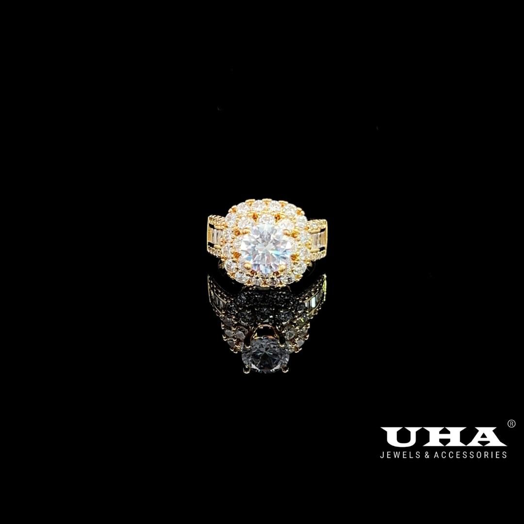 N666 Nhẫn nữ đính đá cz cao cấp sáng lấp lánh UHA Women