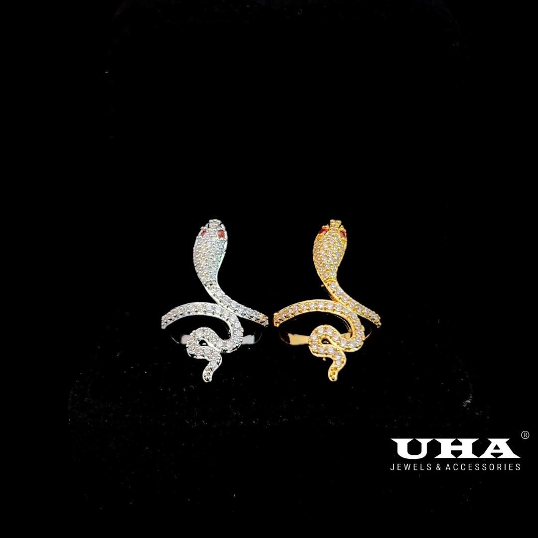 N775 UHA - Nhẫn nữ con rắn UHA   đính đá CZ cao cấp  sang trọng Women
