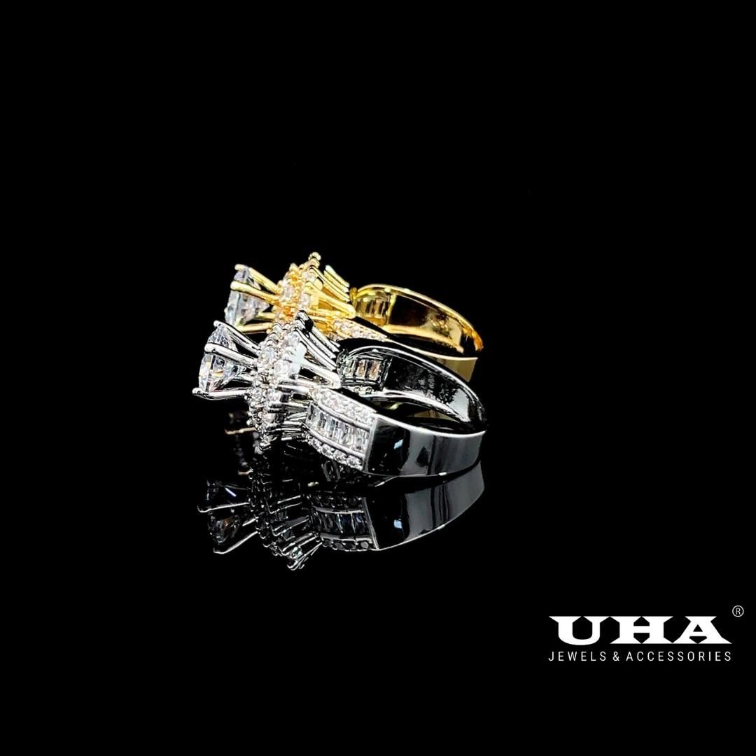 N666 Nhẫn nữ đính đá cz cao cấp sáng lấp lánh UHA Women