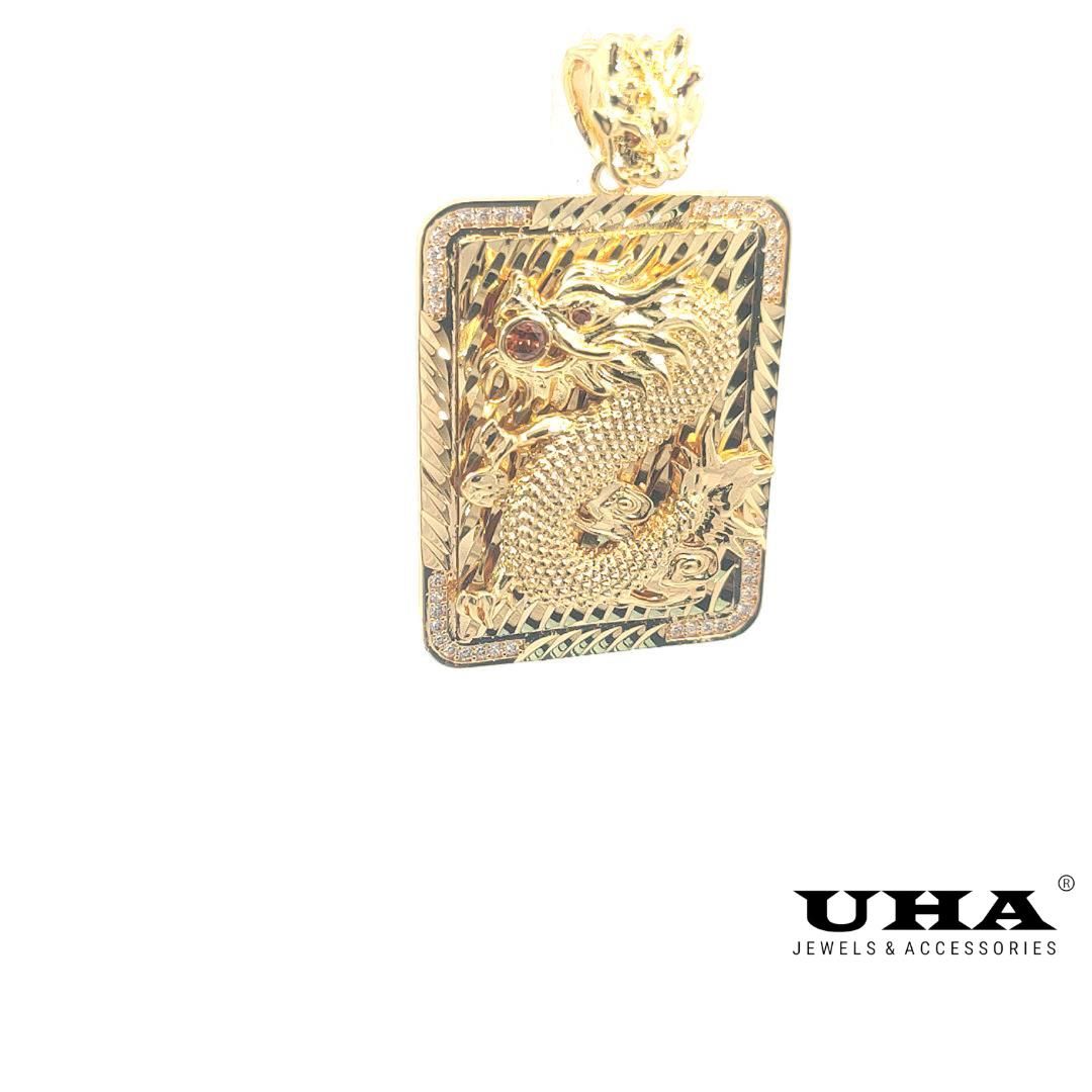 M823 Mặt dây chuyền  UHA nam rồng lớn đính đá CZ