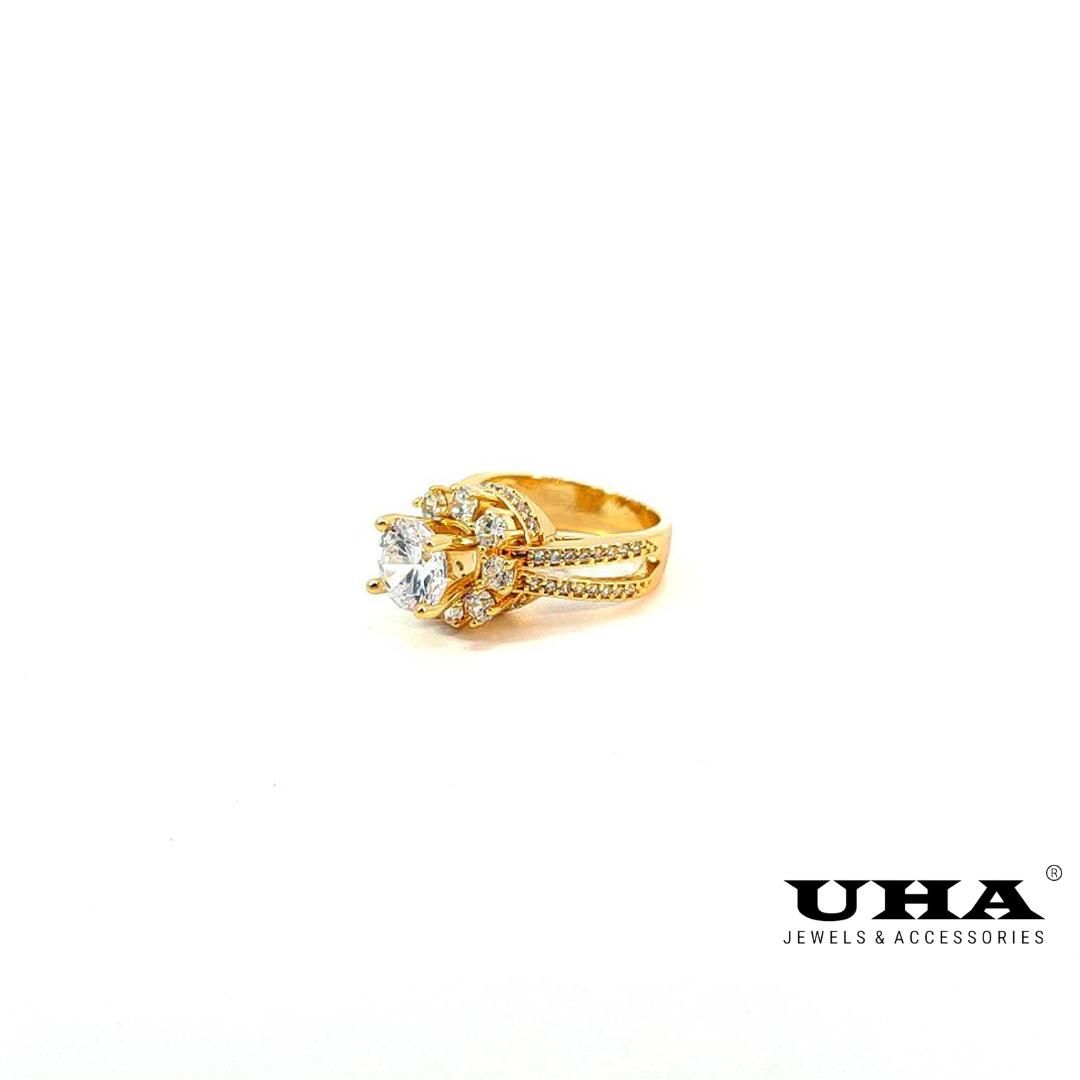 N471 Nhẫn nữ  đính đá CZ cao cấp siêu bền màu UHA Women