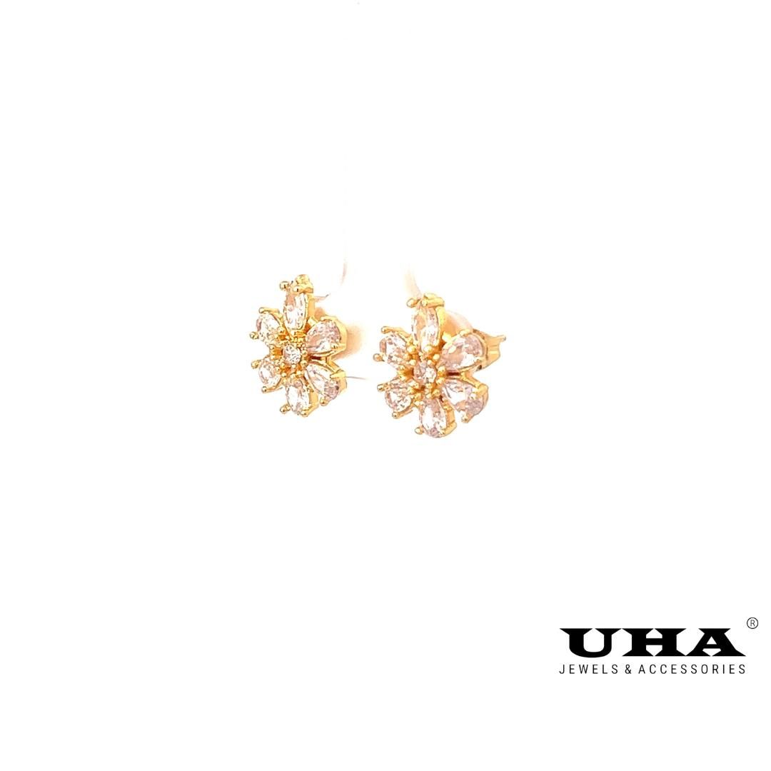 B1486 Bông tai nữ đính đá baguette thiết kế trẻ trung UHA Women Voi