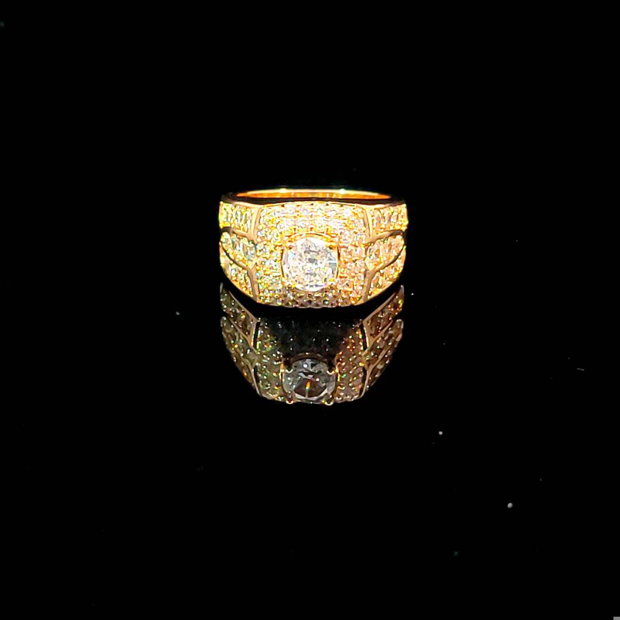 N1079 Nhẫn nam có lot lòng dính dá CZ cao cấp UHA