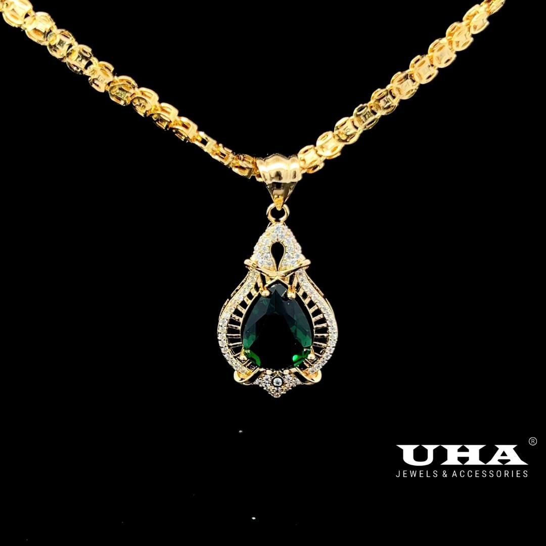 M1627 Mặt và dây chuyền đình đá màu phong thủy cao cấp sang trọng tinh tế UHA Jewelry Trang Sức Women