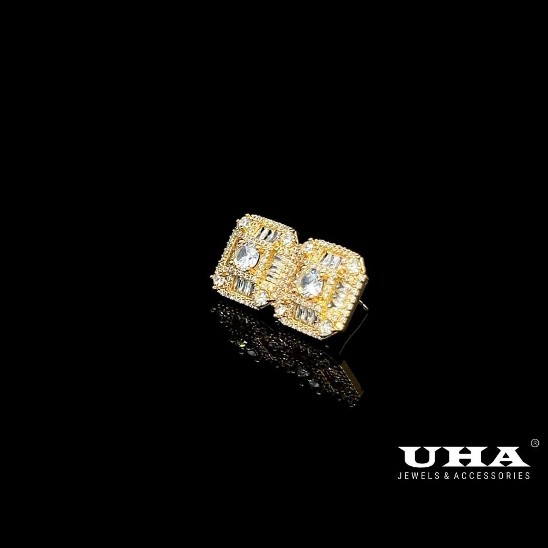 B1629 Bông tai nữ đính đá bagutte cao cấp sáng lấp lánh UHA- TẶNG KÈM HỘP ĐỰNG