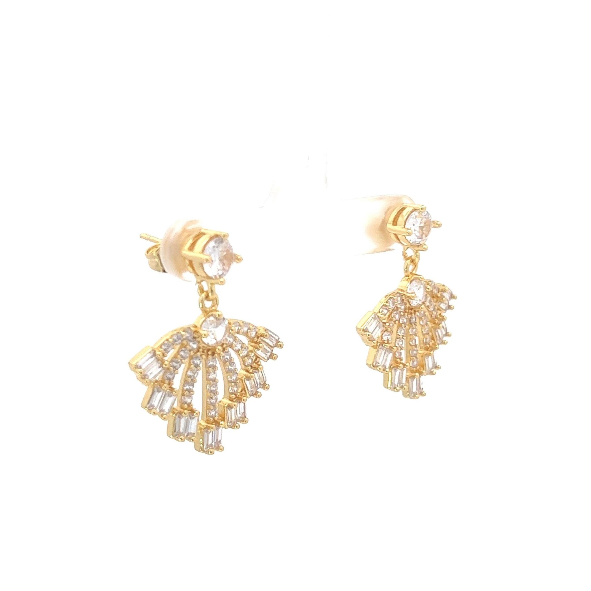 B1518 Bông tai nữ kiểu đính đá baguette  siêu xinh Hoa Tai Women