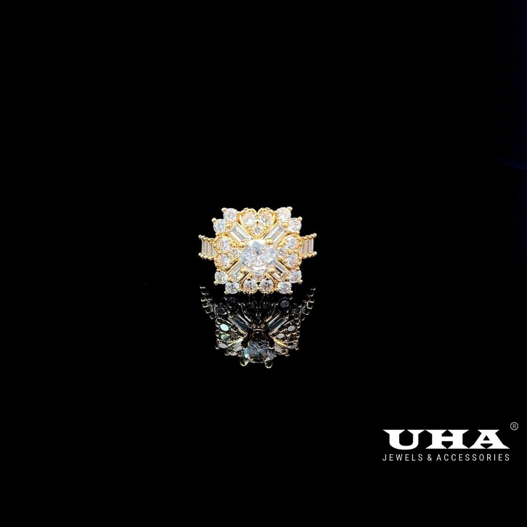 N1210 Nhẫn nữ đính đá CZ thiết kế tinh tế trẻ trung cá tinh nhẹ nhàng UHA Women