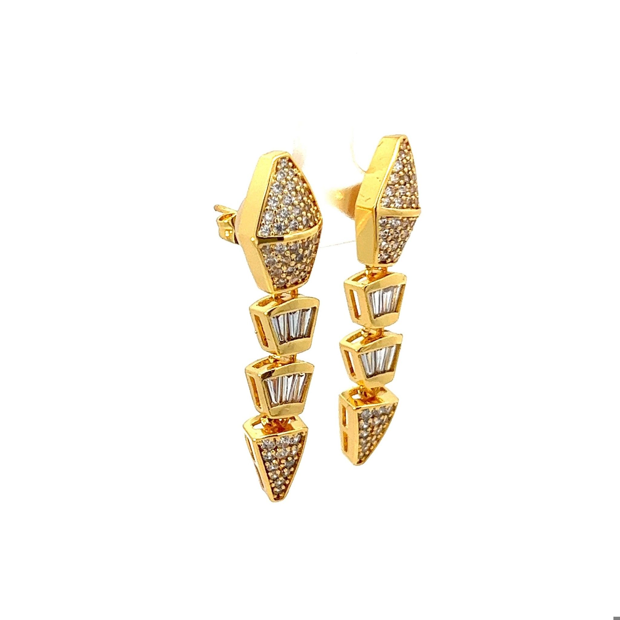 B1507 Bông tai rắn đính đá baguette siêu xinh -UHA Women Nữ Voi