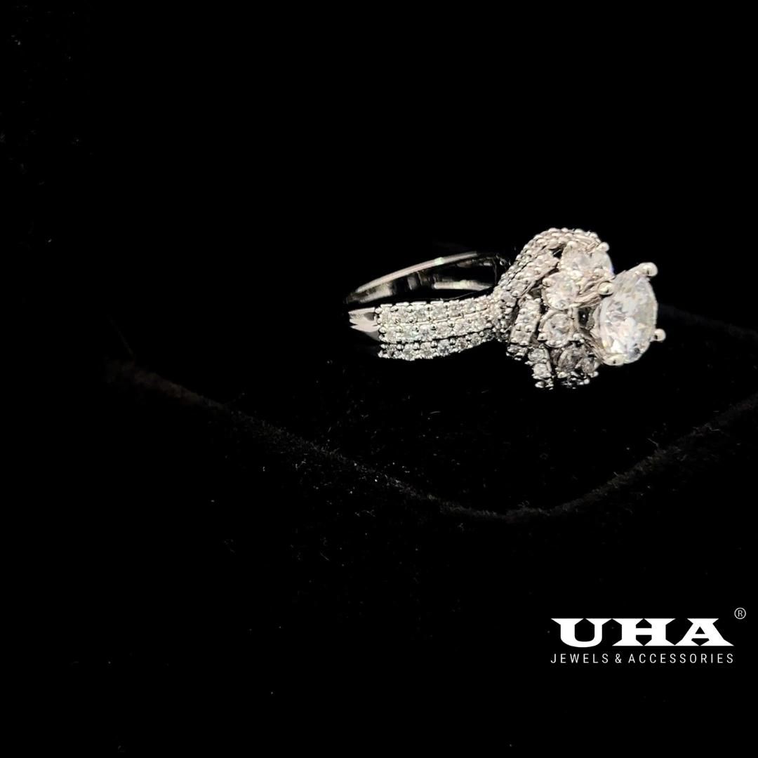 N1251 Nhẫn nữ đính đá CZ cao cấp thiết kế tinh tế cá tính nhẹ nhàng UHA