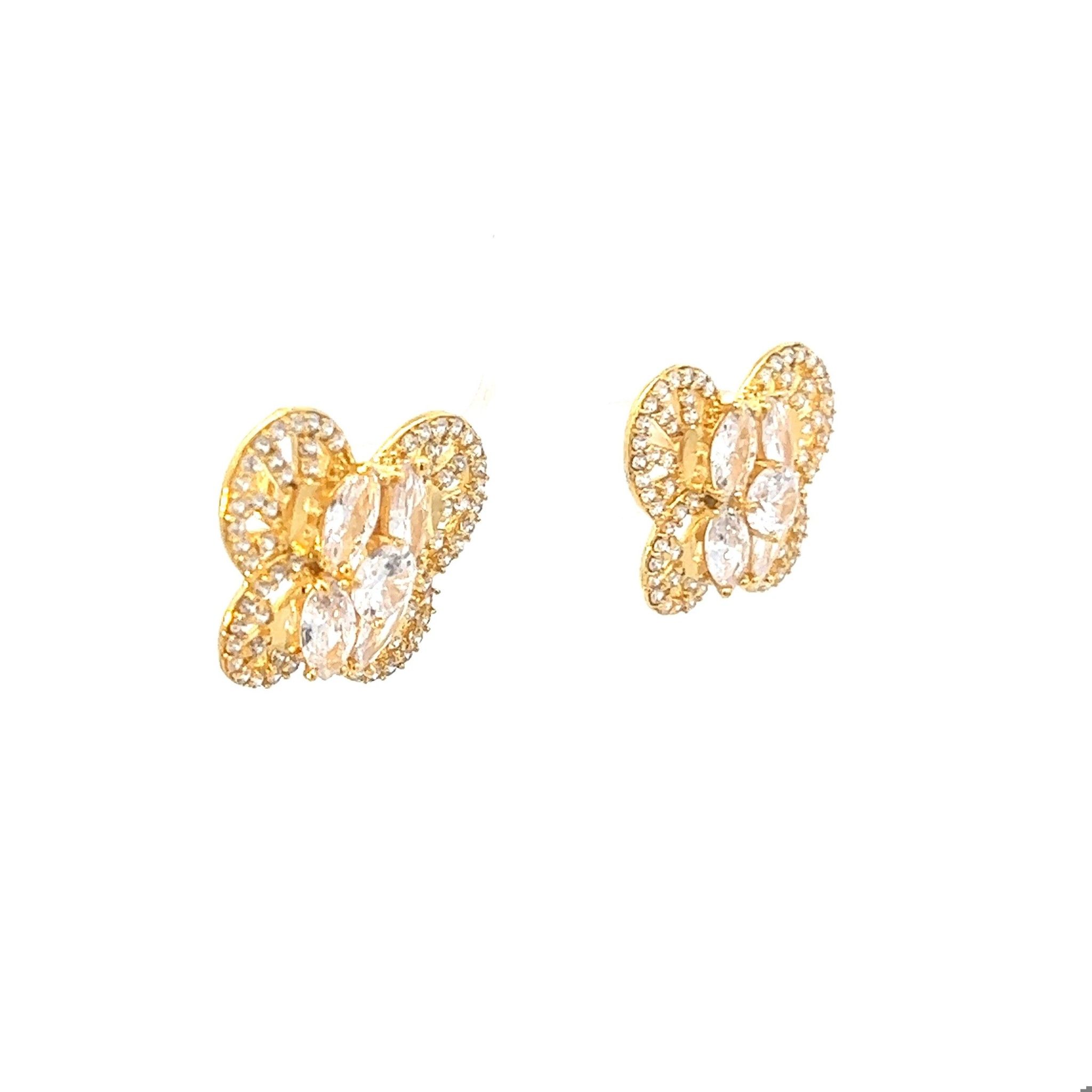 B1082154 Bông tai con bướm kiểu dáng đính đá baguette siêu xinh Women