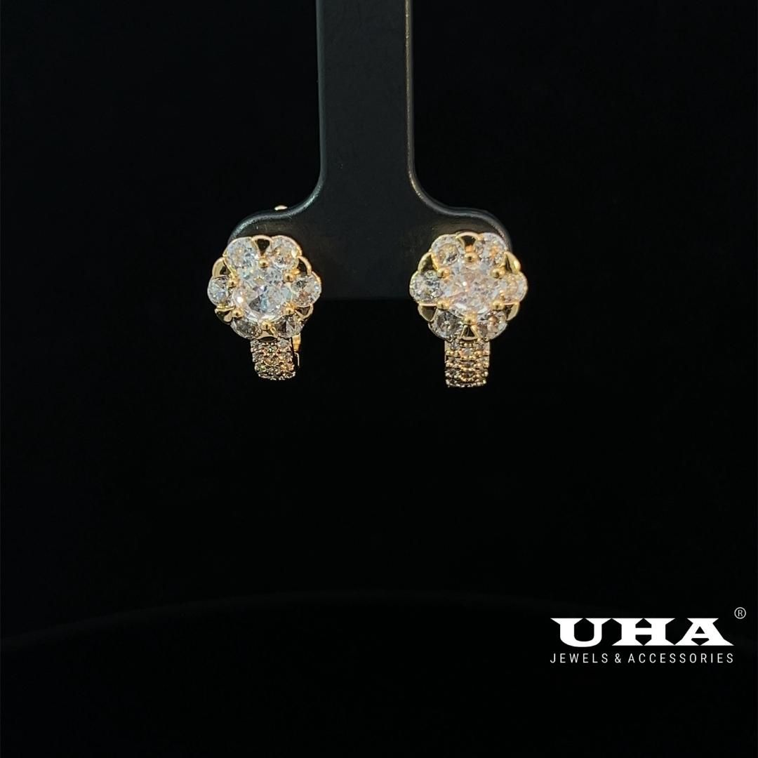 B1434 Bông tai nữ đính đá CZ cao cấp sáng lấp lánh UHA Women Hoa Tai Khuyên Tai