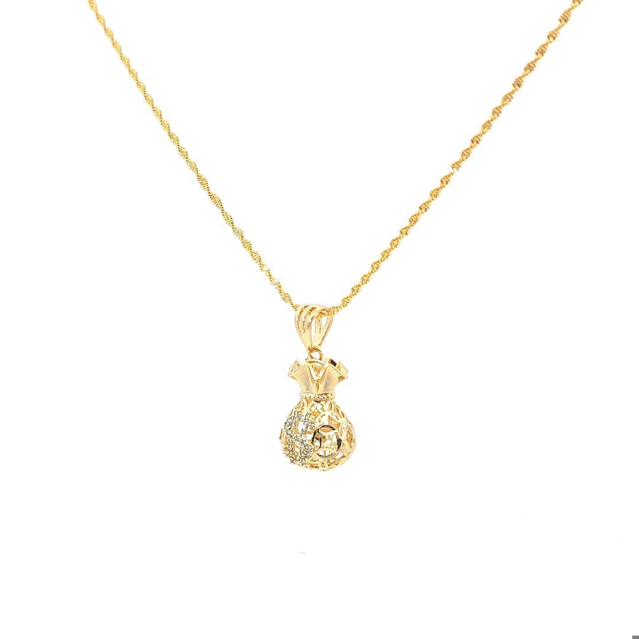 Mặt dây chuyền nữ  kiểu TÚI TIỀN $ sang trọng KÈM DÂY Women Trang Sức Jewelry